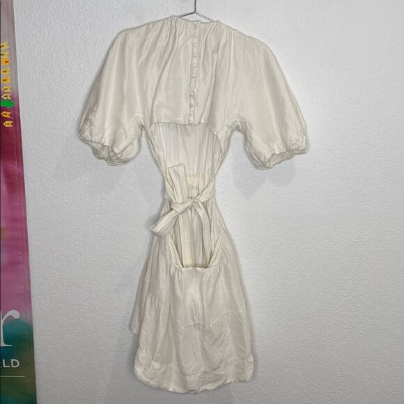 New AJE Mimosa Cutout Linen:Silk Mini White Dress Small - Picture 5 of 14